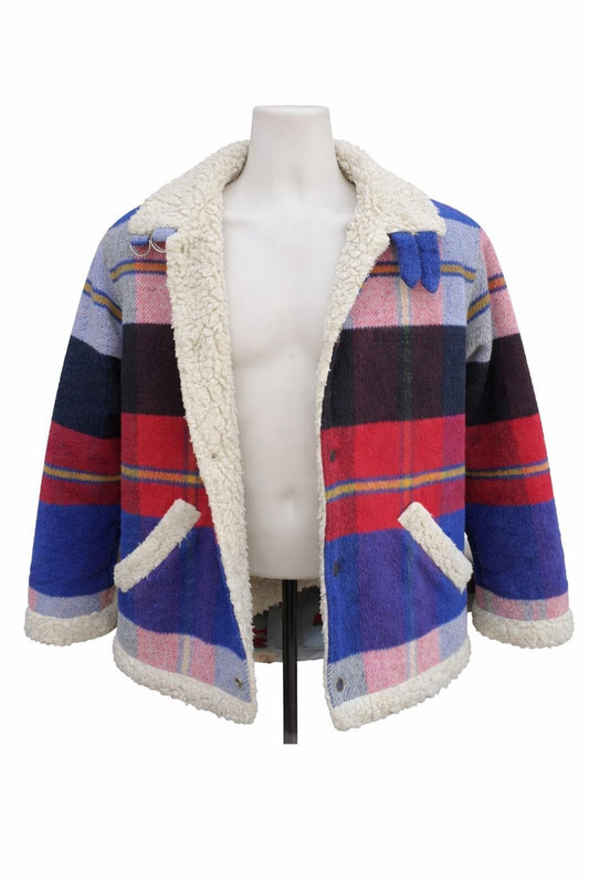 Chaqueta Bomber de Piel de Cordero a Cuadros Supreme FW17 Talla S