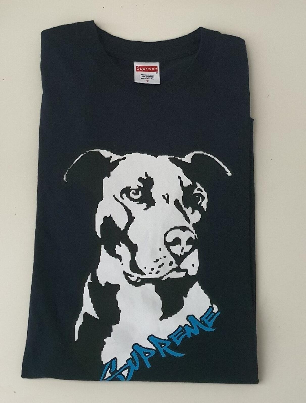 SS20 Supreme Pitbull tee Navy T-shirt Size S Small Dog