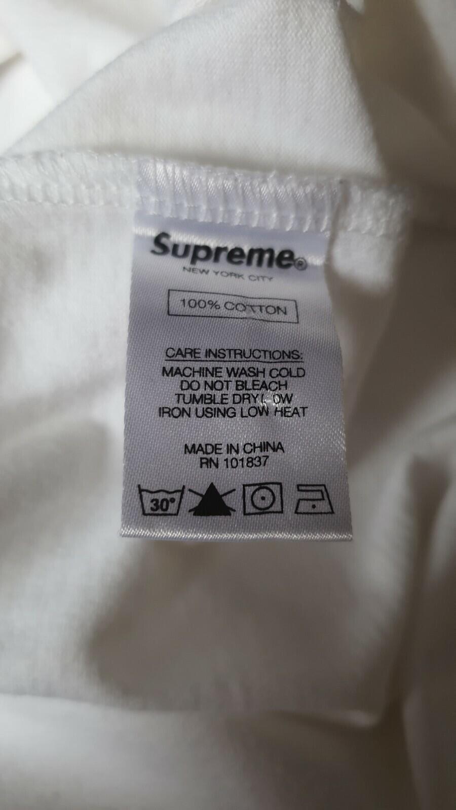 SS19 Supreme Mesh Stripe Pocket tee S/S Top size L Large white t-shirt box logo