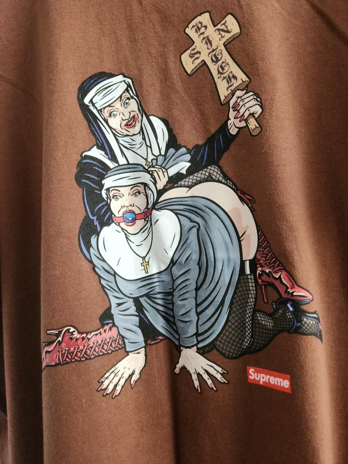 FW22 Supreme Nuns tee Original Artwork By Sean CliverBrown T-shirt Size L Large