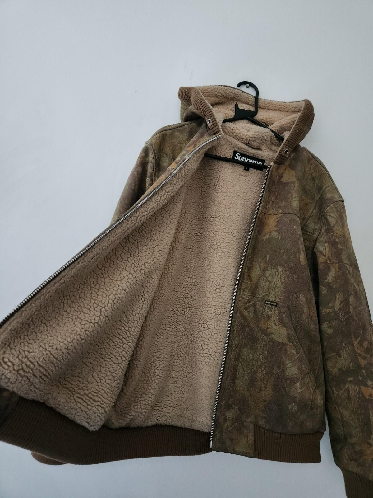 FW17 Supreme hooded suede work jacket $588 Tree Camo L