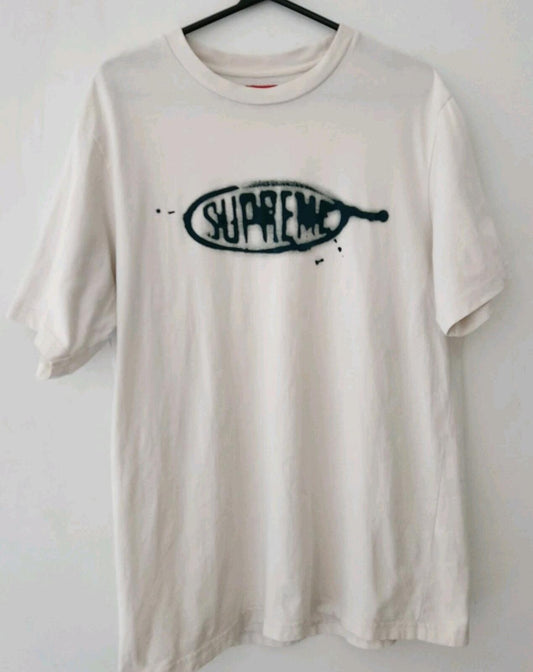 SS22 Supreme Ink Blot S/S Top Natural camiseta talla L grande Manga Corta