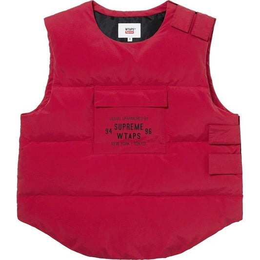 Chaleco de plumón táctico Supreme x WTAPS FW21 rojo talla L resistente al agua