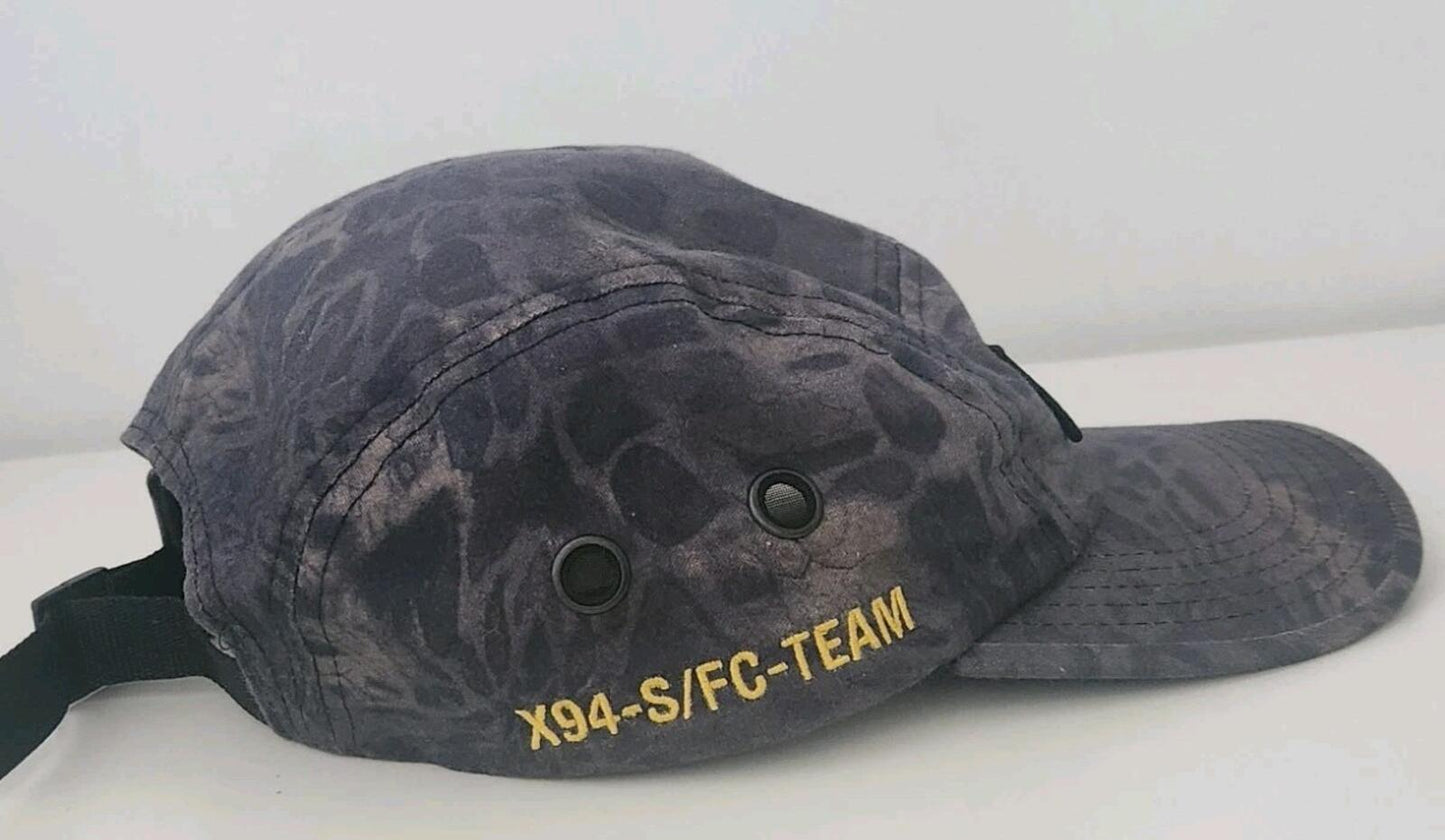 SS22 Supreme Military Camp Cap Hat Box logo Black Prym1 Camo