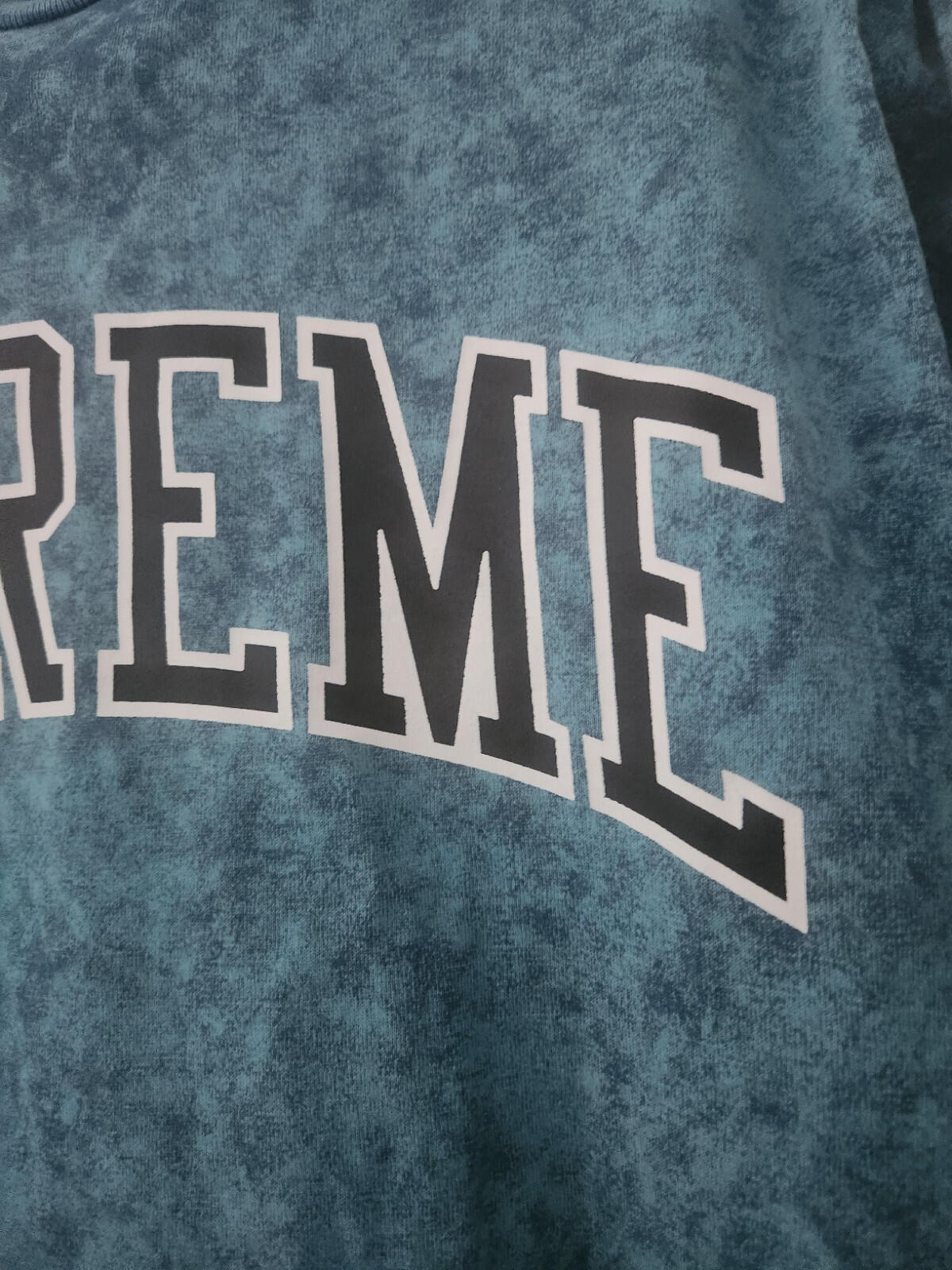 SS17 Supreme Acid wash arc logo l/s top size L large Blue long sleeve