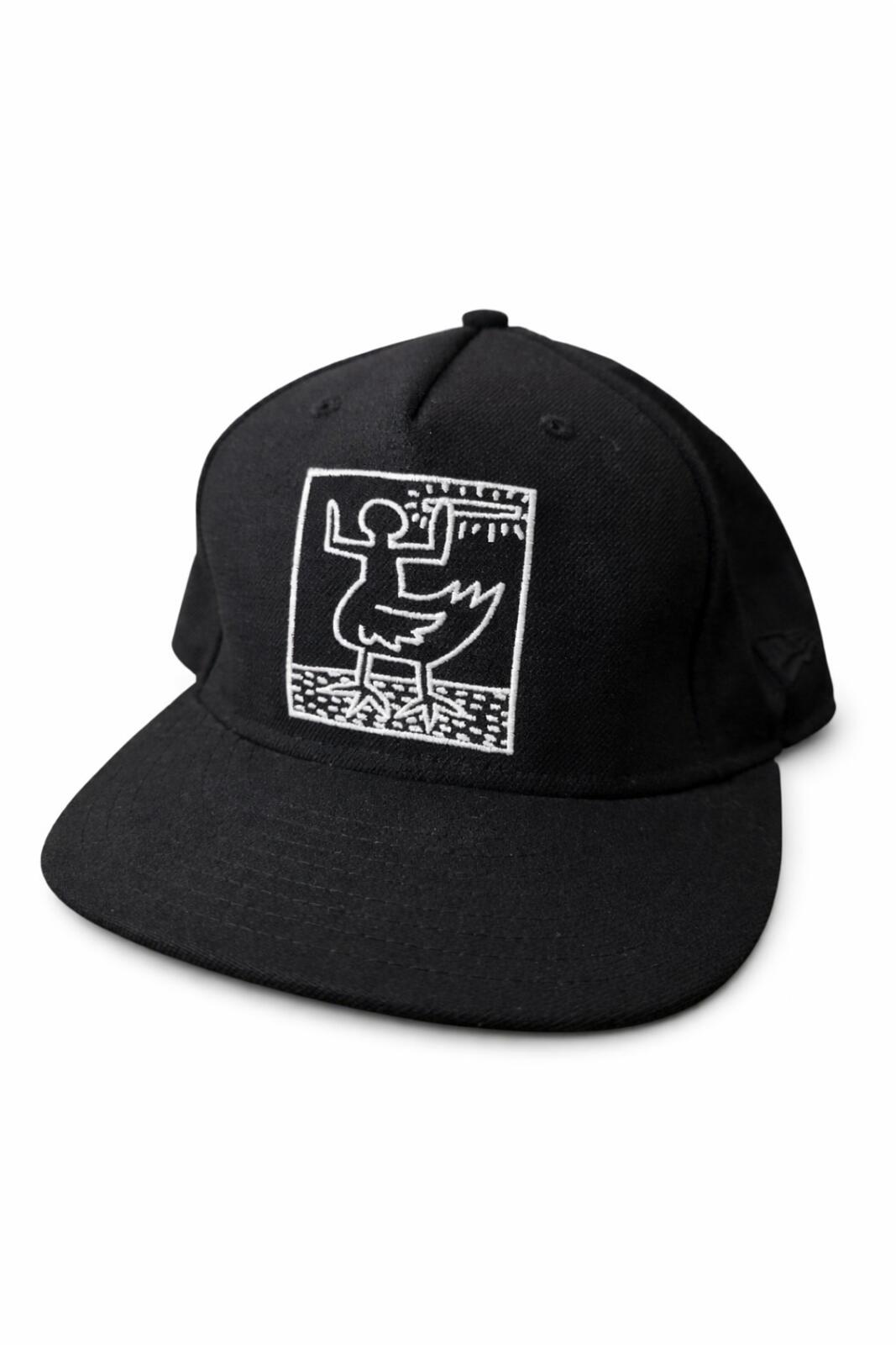 SS09 Supreme x Malcolm McLaren Keith Haring New Era Snapback Cap Black