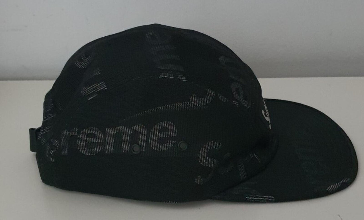 SS19 Supreme Lenticular Logo camp cap black nylon hat box logo