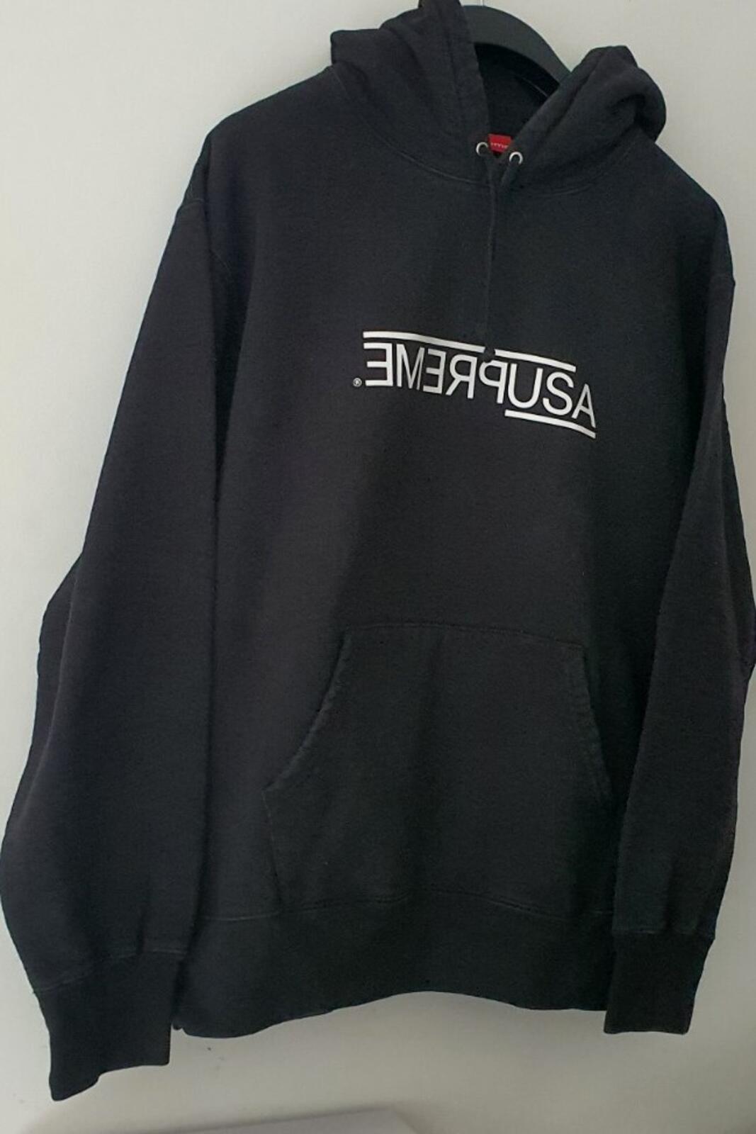 FW21 Supreme USA Hooded Sweatshirt black hoodie size L large