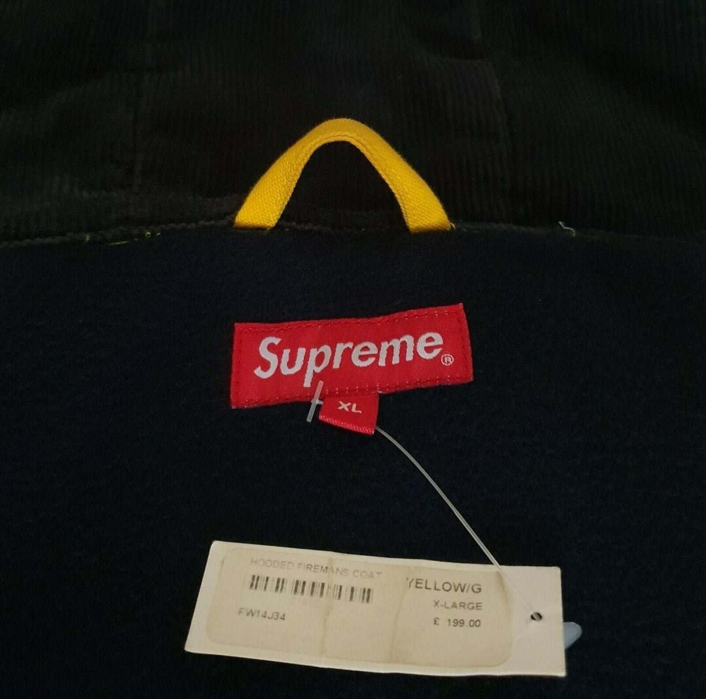 FW14 Supreme Firemans coat Yellow Jacket size XL fire Very rare New with tag