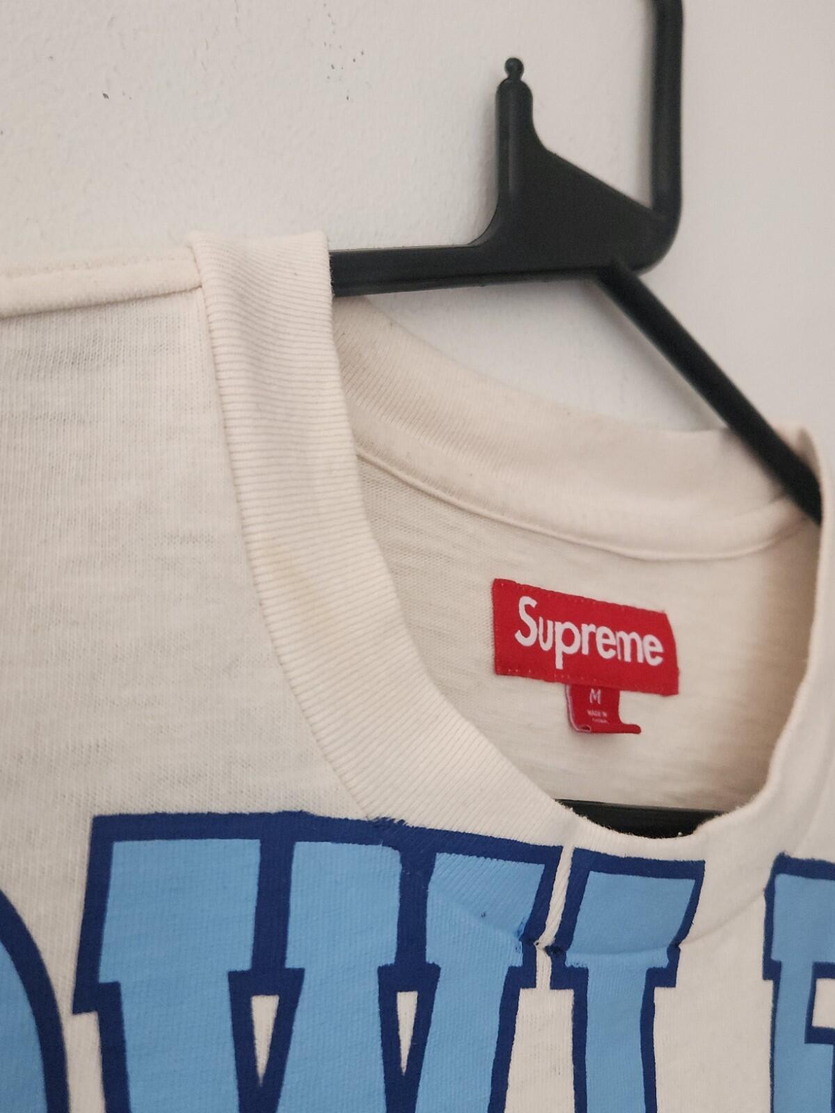 SS24 Supreme Overprint Knowledge S/S Top Cream Tee Size M Medium T-shirt Natural