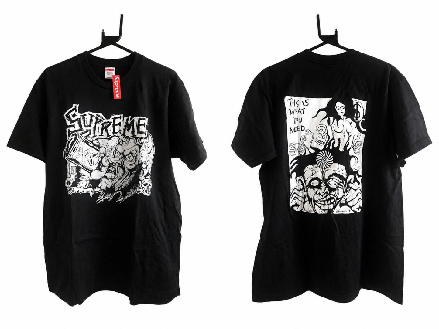 FW25 Supreme Fucki n Blowout Tee Black Size L Original artwork by Rob Zombie