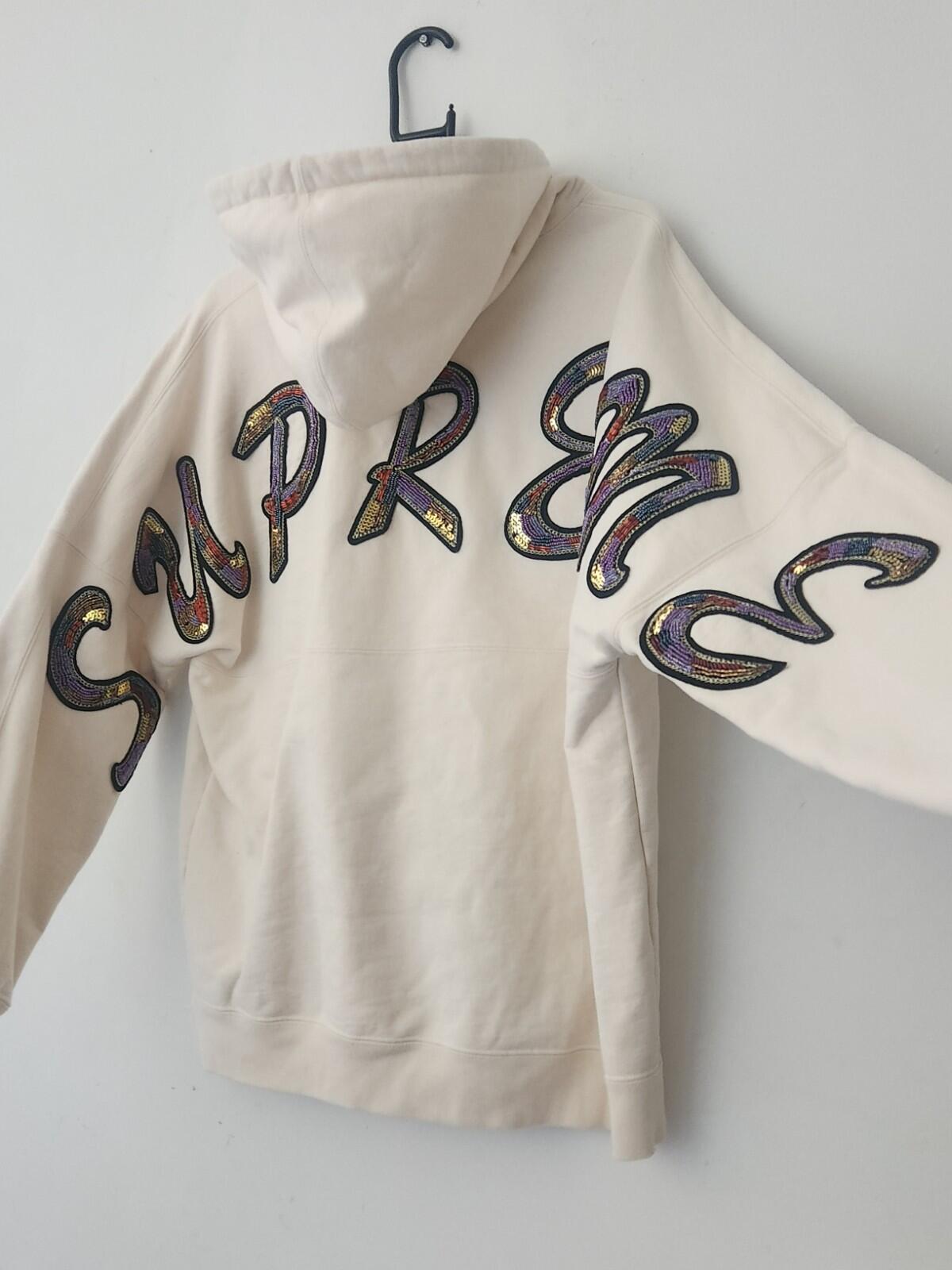 SS22 Supreme Beaded Hooded Sweatshirt Natural Size M