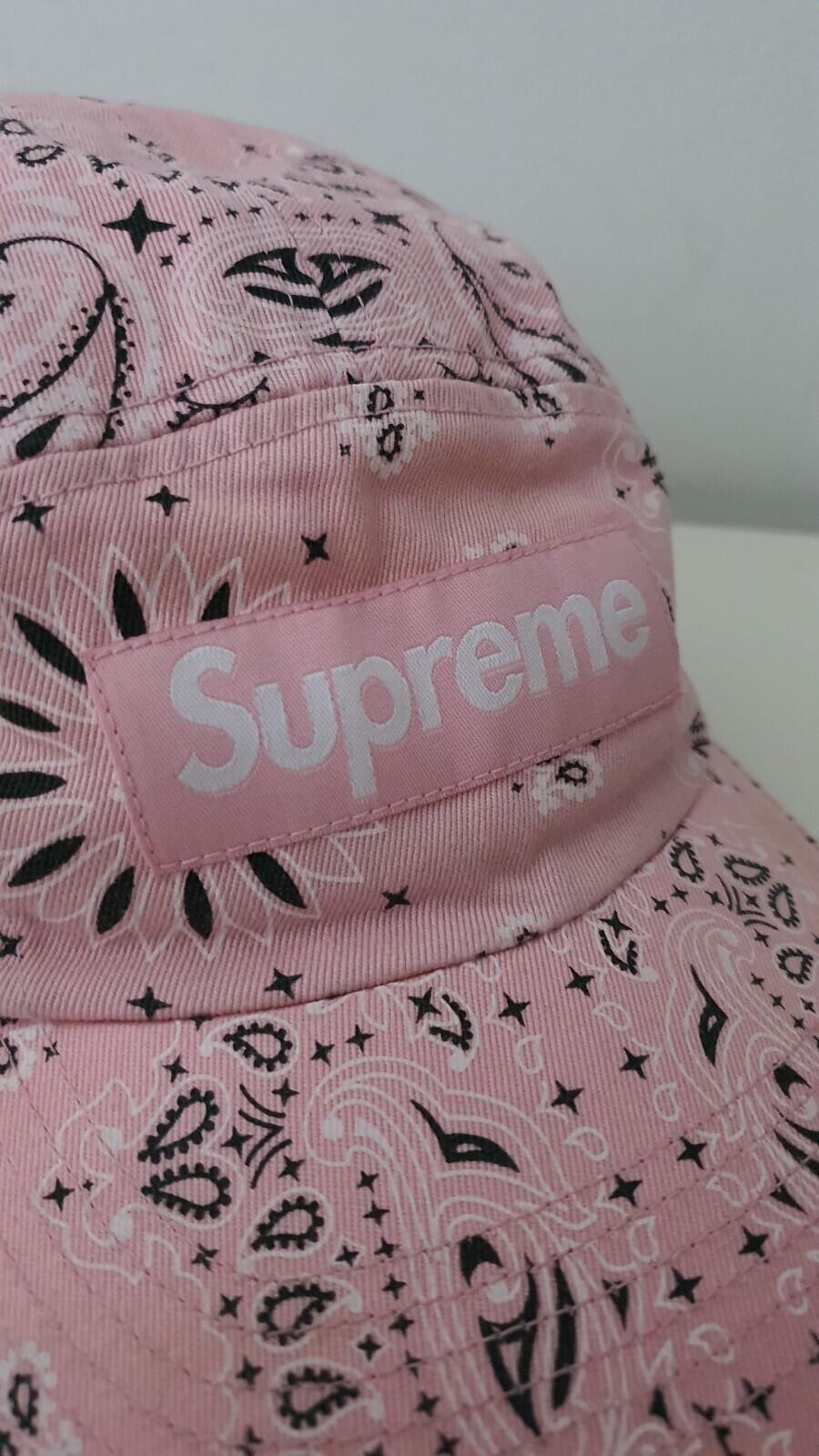 SS21 Supreme Bandana camp cap pink hat cotton