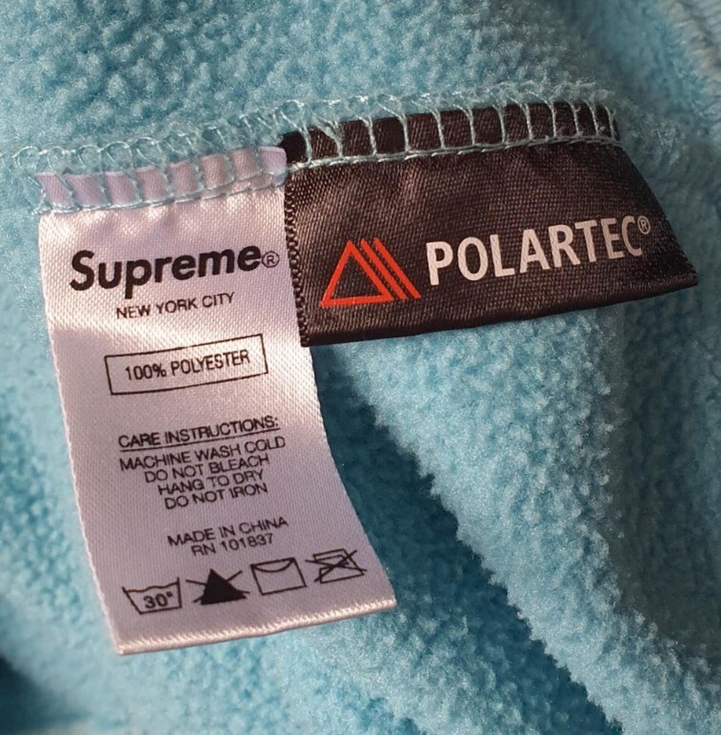 FW18 Supreme Polartec Fleece Crewneck Small Logo size L large teal sweatshirt