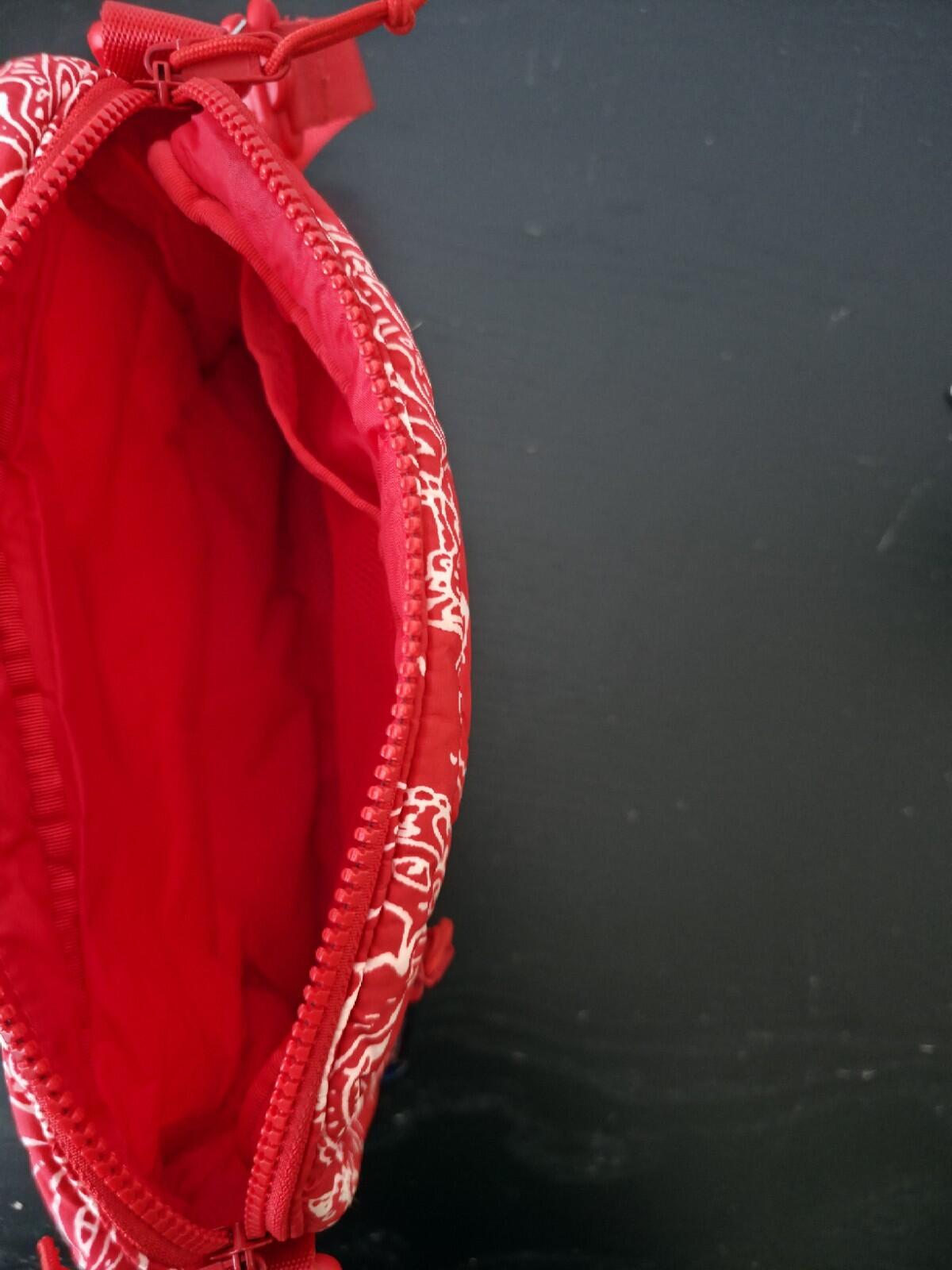 FW22 Supreme Puffer Side Bag Shoulder Red Paisley Water Resistant