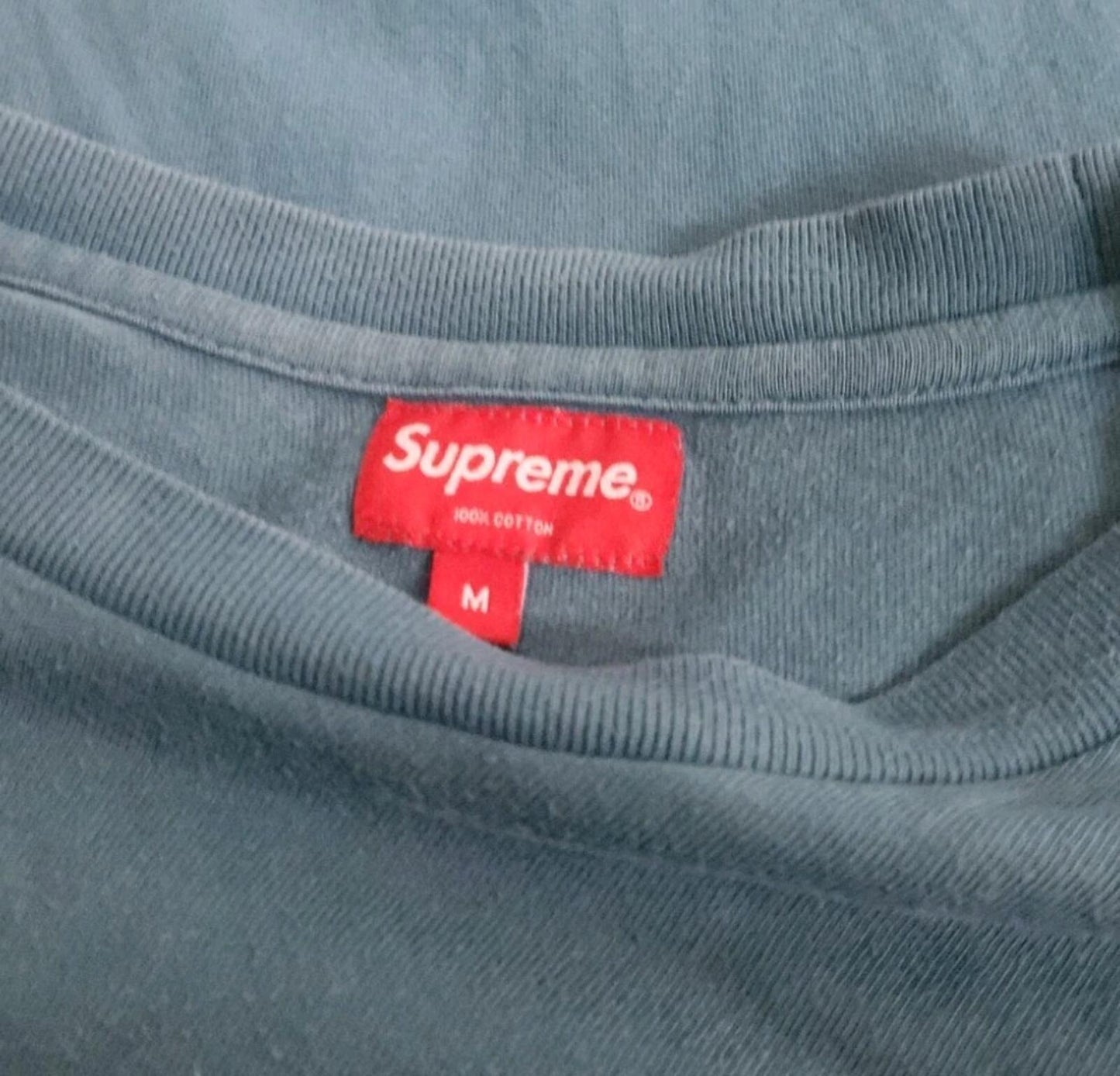 FW20 Supreme Washed S/S Tee Aqua T-shirt size M Medium blue