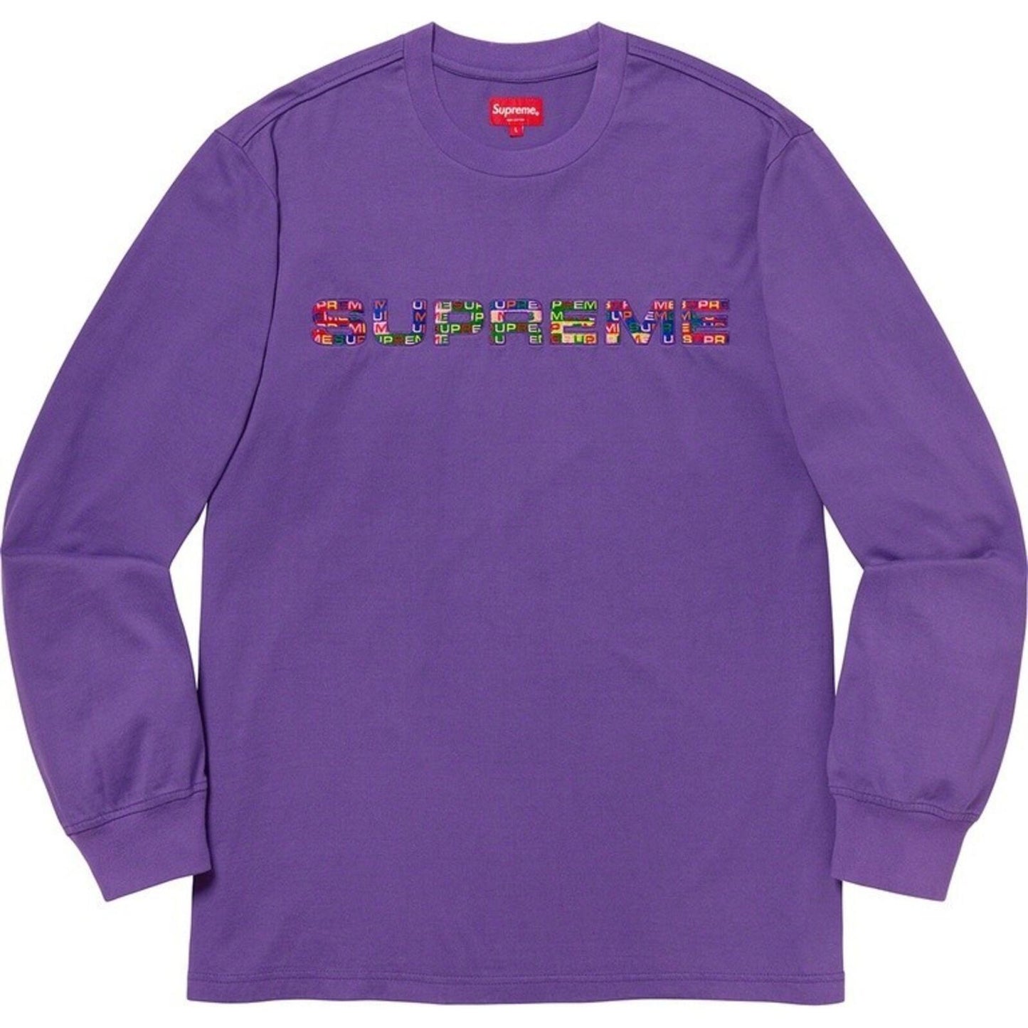 SS20 Supreme Meta Logo L/S Top Purple Size M