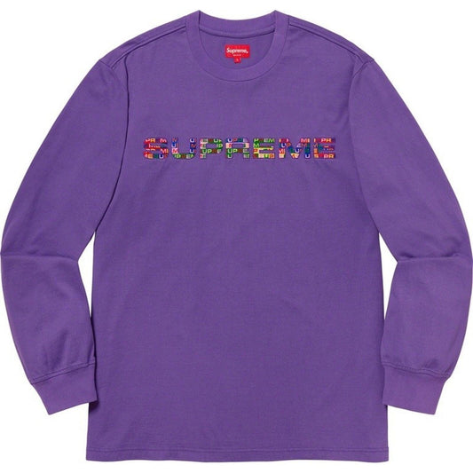 SS20 Supreme Meta Logo L/S Top Morado Talla M