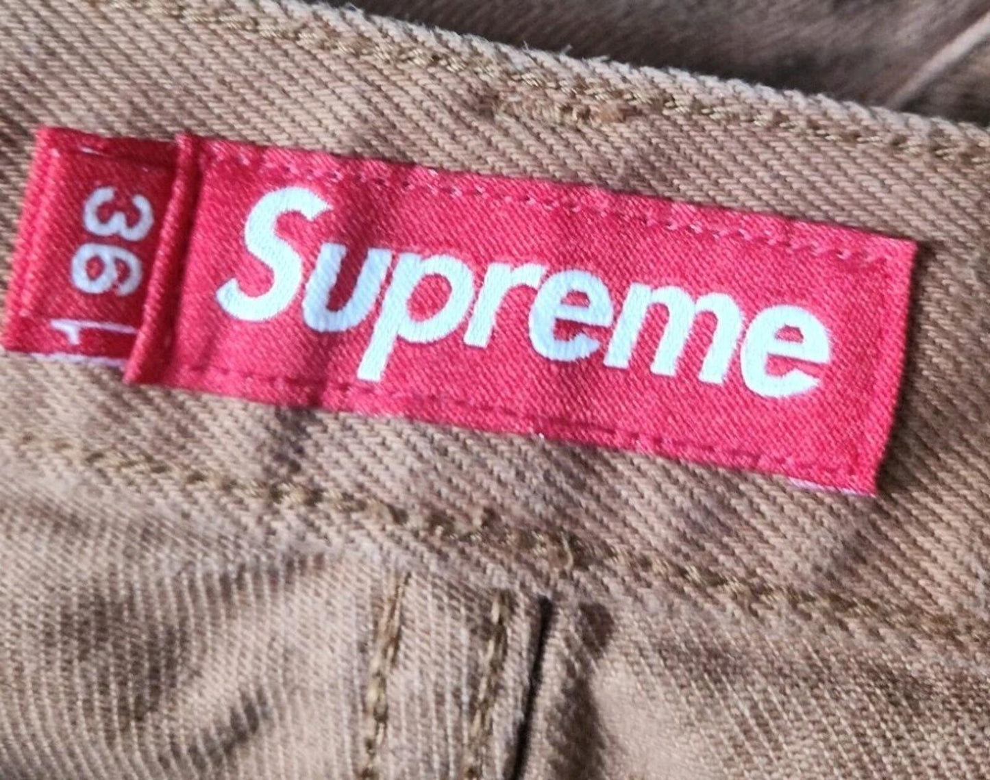 SS24 Supreme Regular Jean Size 36 W36 L32 Brown Jeans 13 Oz.