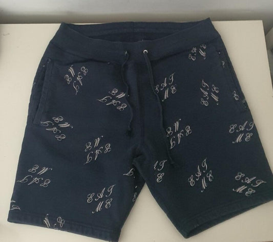 FW15 Supreme Eat Me pantalón corto de chándal Talla M Mediano Poco Común Azul marino 2015 Vintage