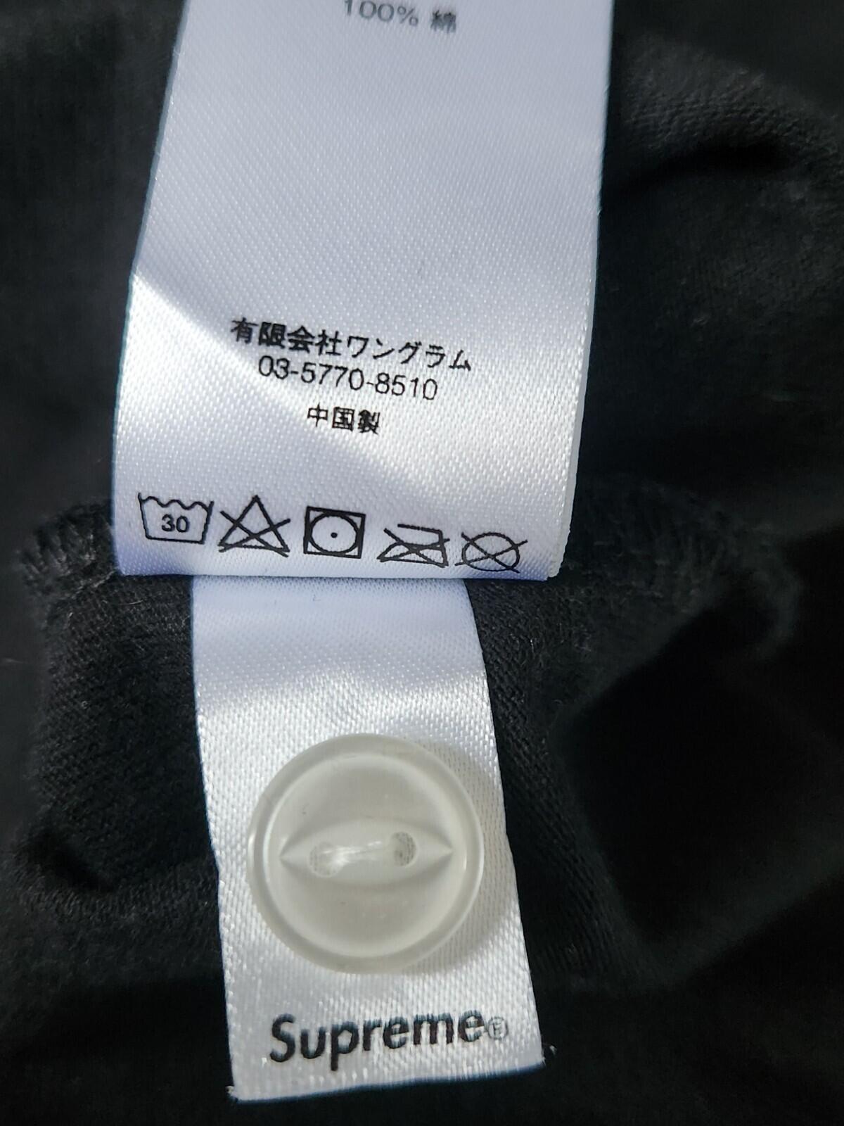 FW17 Supreme 2-Tone S/S Henley Black Tee size M Medium T-shirt