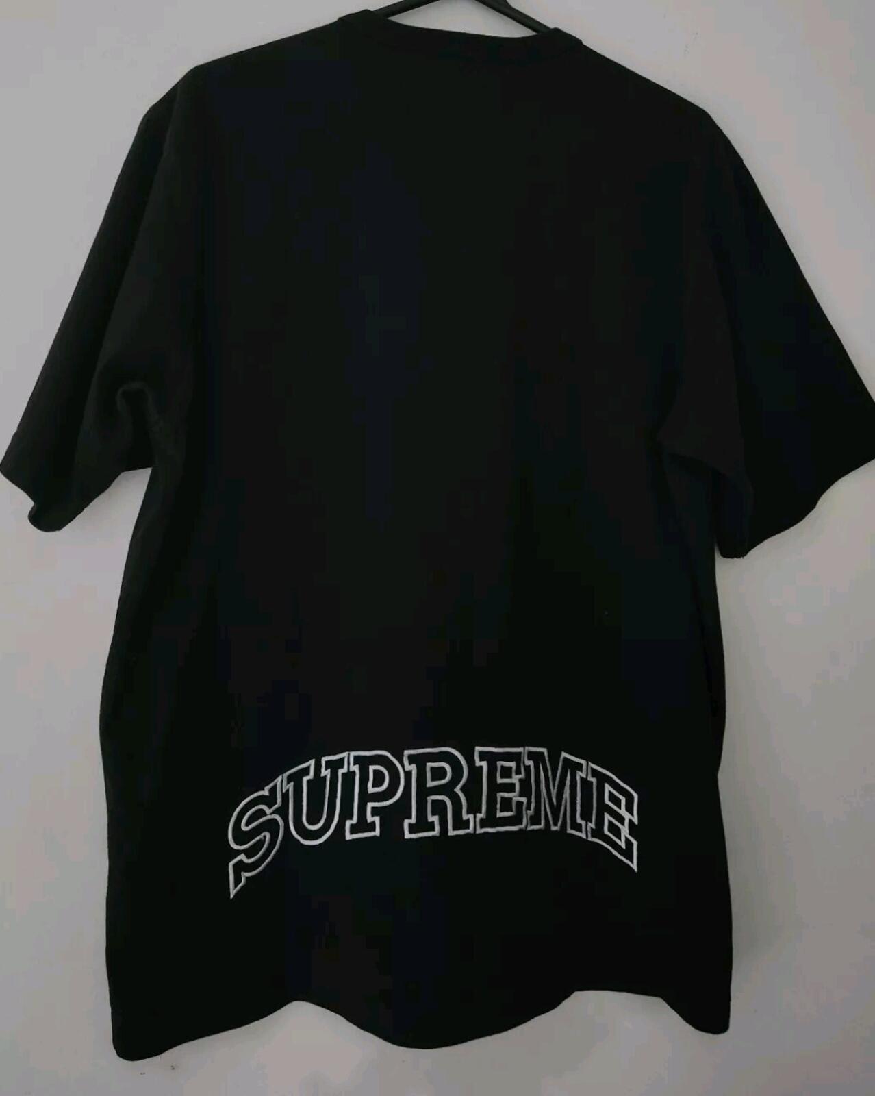 FW17 Supreme 2-Tone S/S Henley Black Tee size M Medium T-shirt
