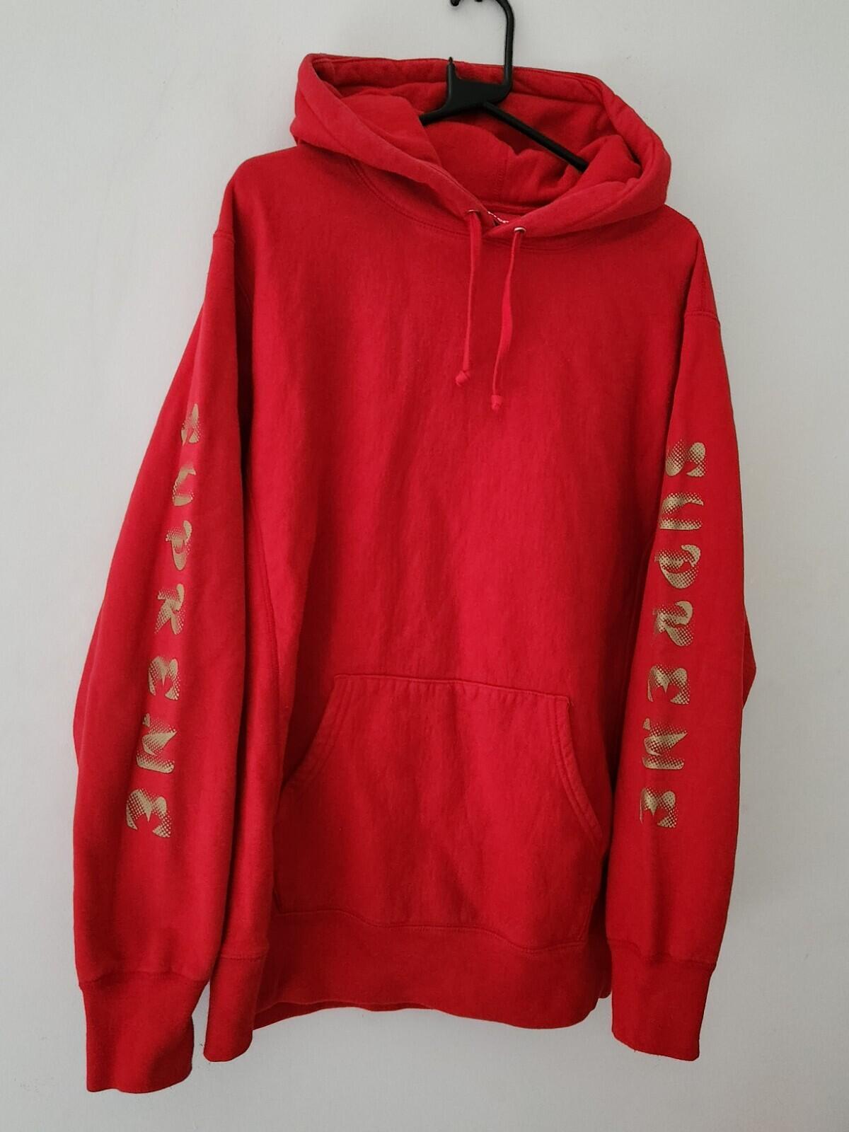 FW18 Supreme Gradient Sleeve hooded sweatshirt size L large red hoodie