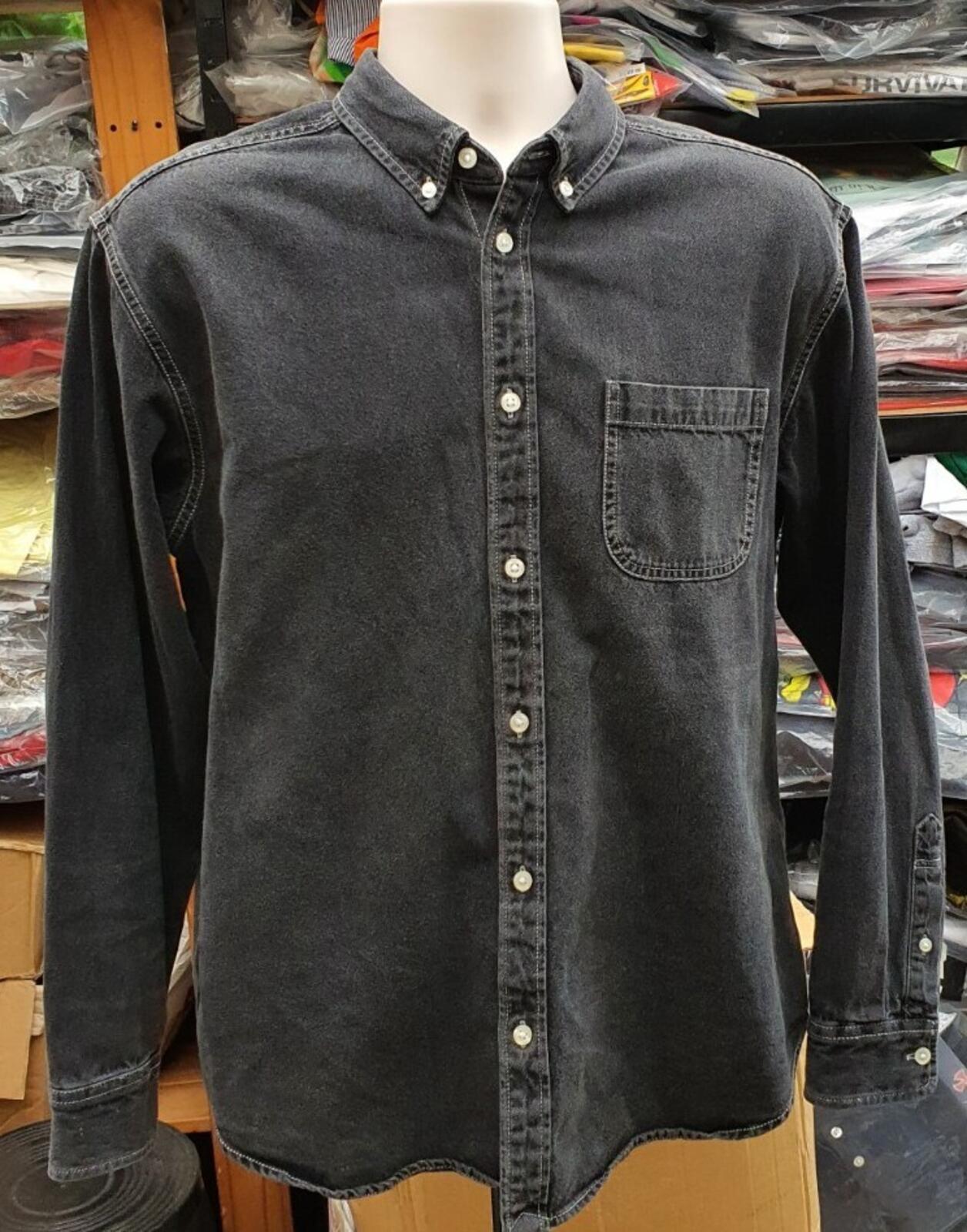 FW21 Supreme Appliqué Jeanshemd Schwarz Größe M