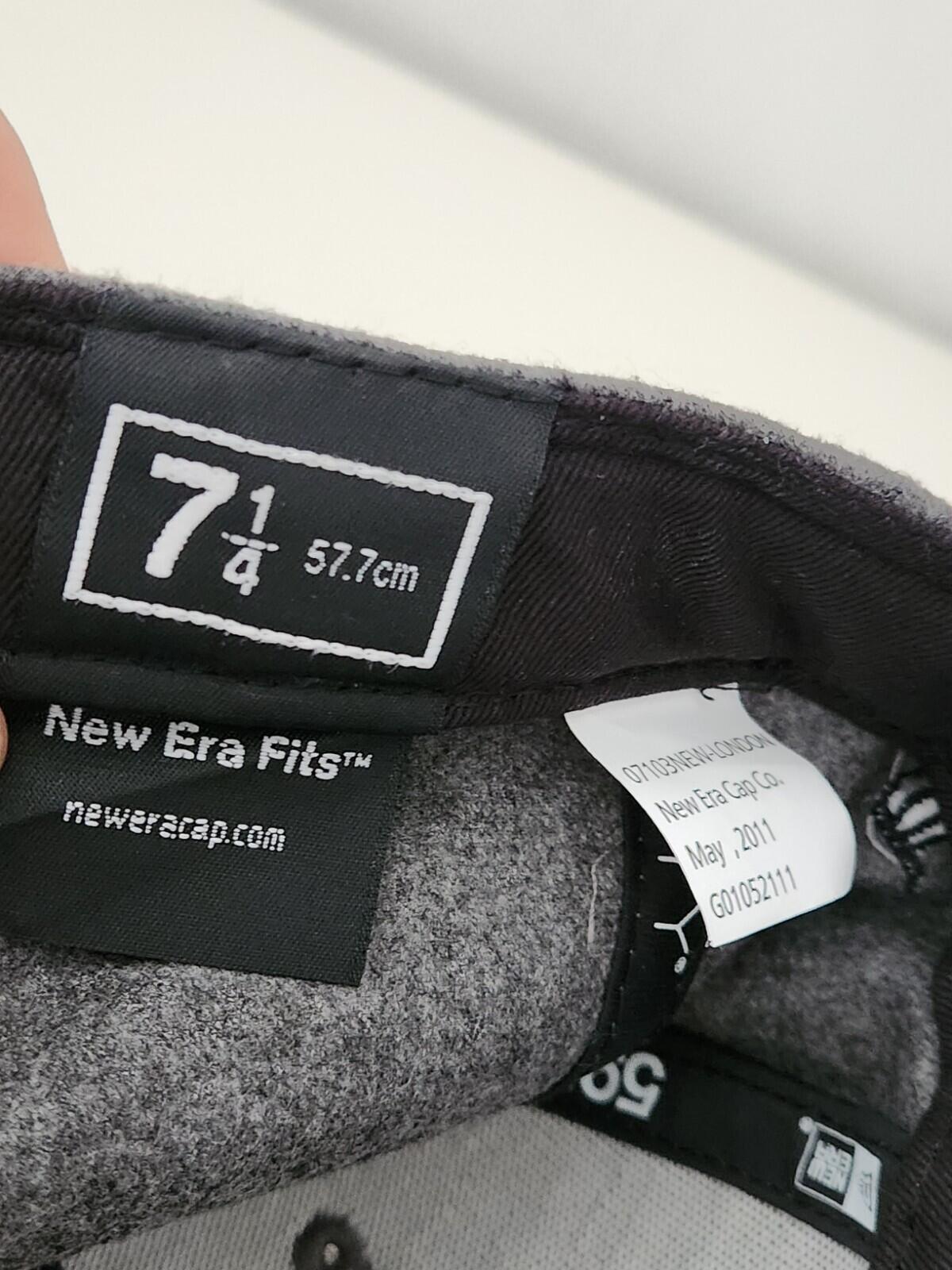 FW11 Supreme Loro Piana Box Logo New Era Grey Wool Cashmere hat 7 1/4 Vintage