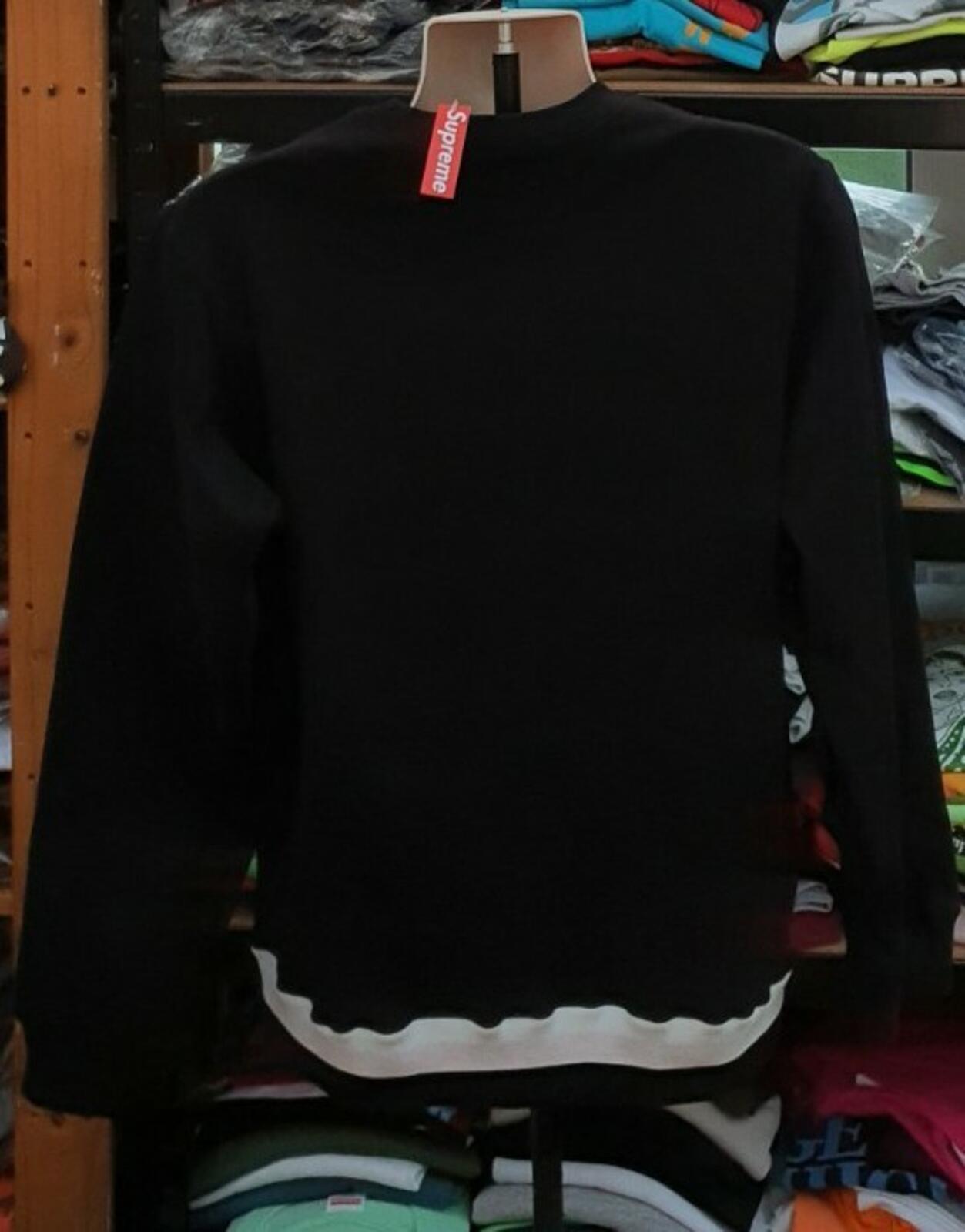 SS19 Supreme Rib Stripe black crewneck size M medium sweatshirt New With Tag