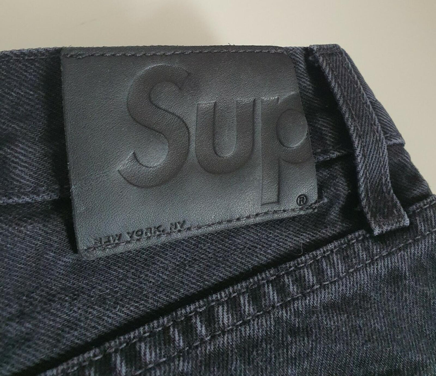 FW16 Supreme Stone Washed Slim Jeans Schwarz Größe 30 W30 L30