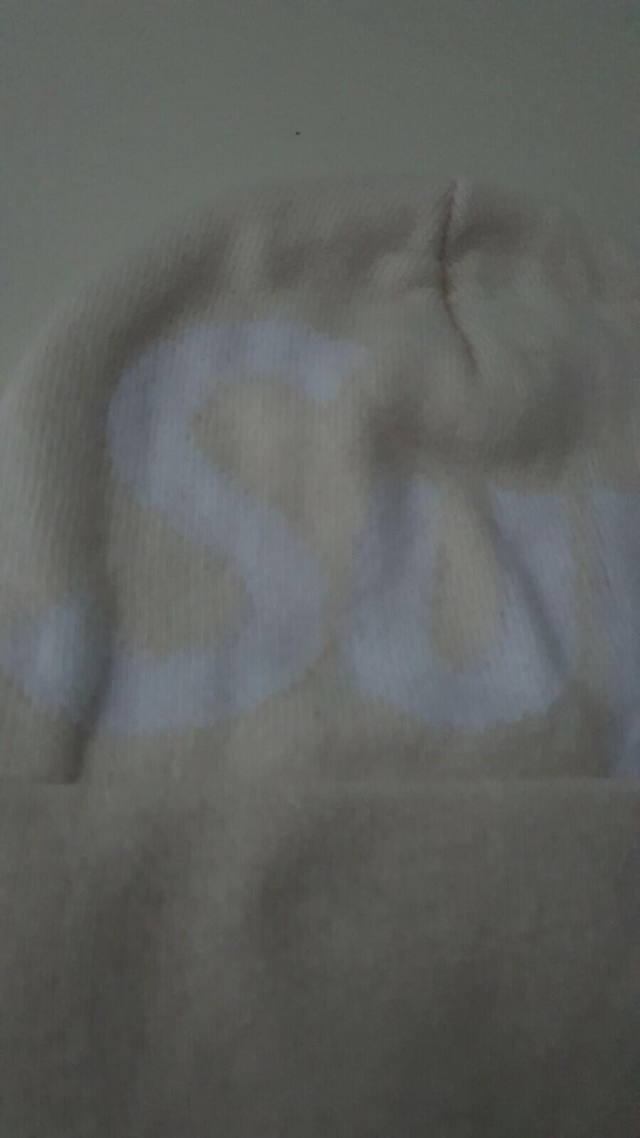 FW17 Supreme Big Logo Off White Beanie natural cotton cashmere