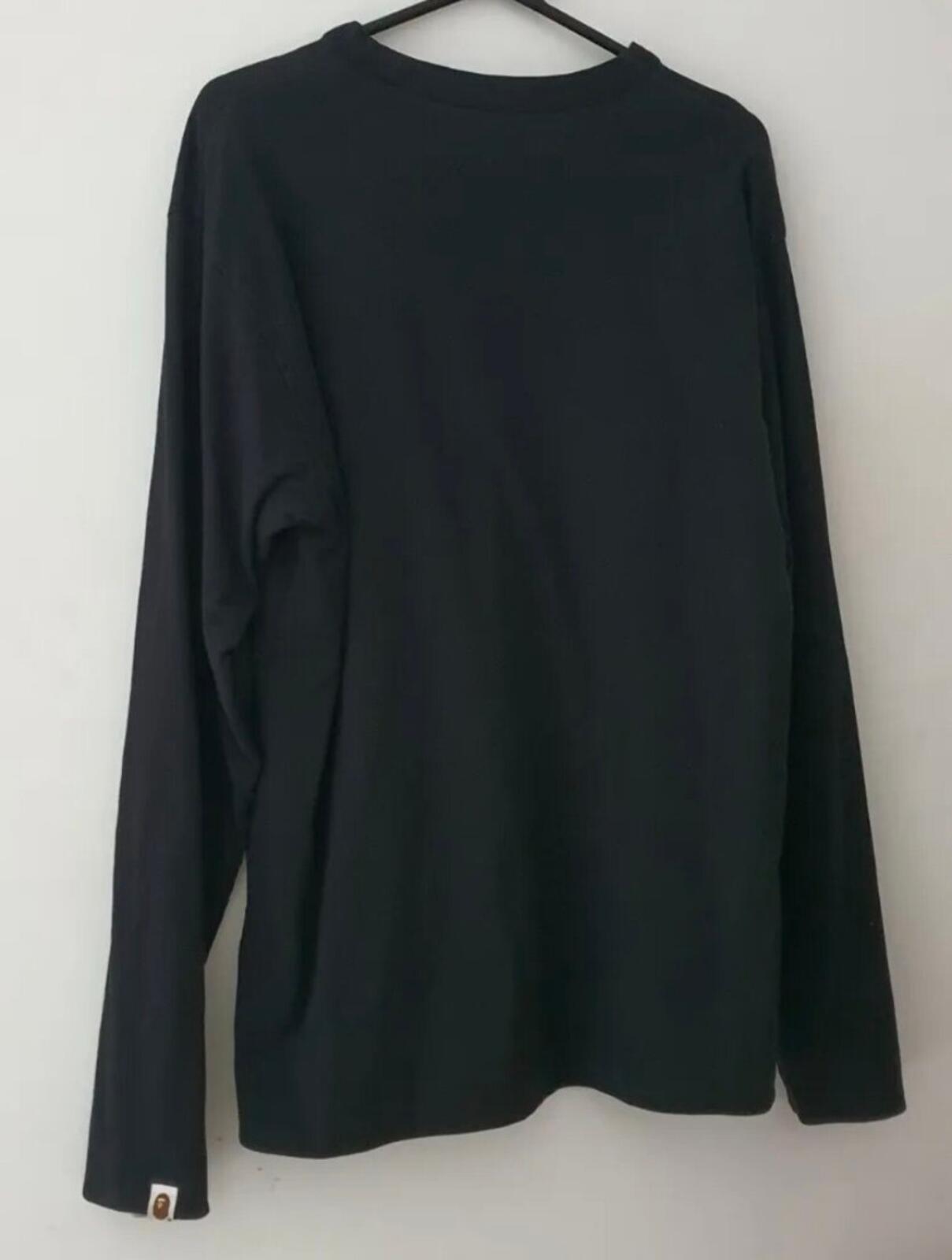 A BATHING APE reversible long sleeve tee Top Size M medium black Grey BAPE