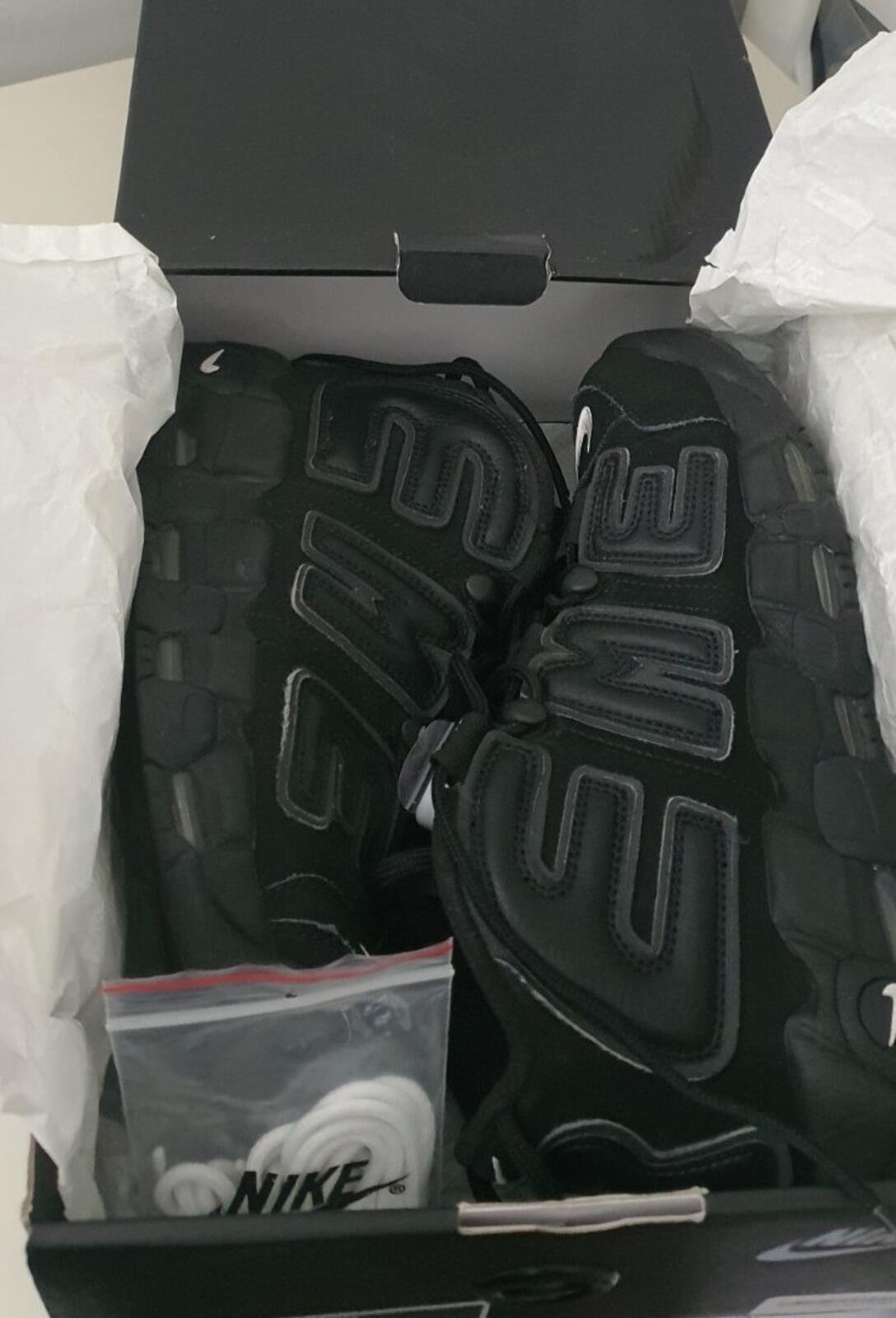 SS17 Supreme x Nike Air More Uptempo Schwarz UK 6.5 US 7.5 EUR 40.5 Los