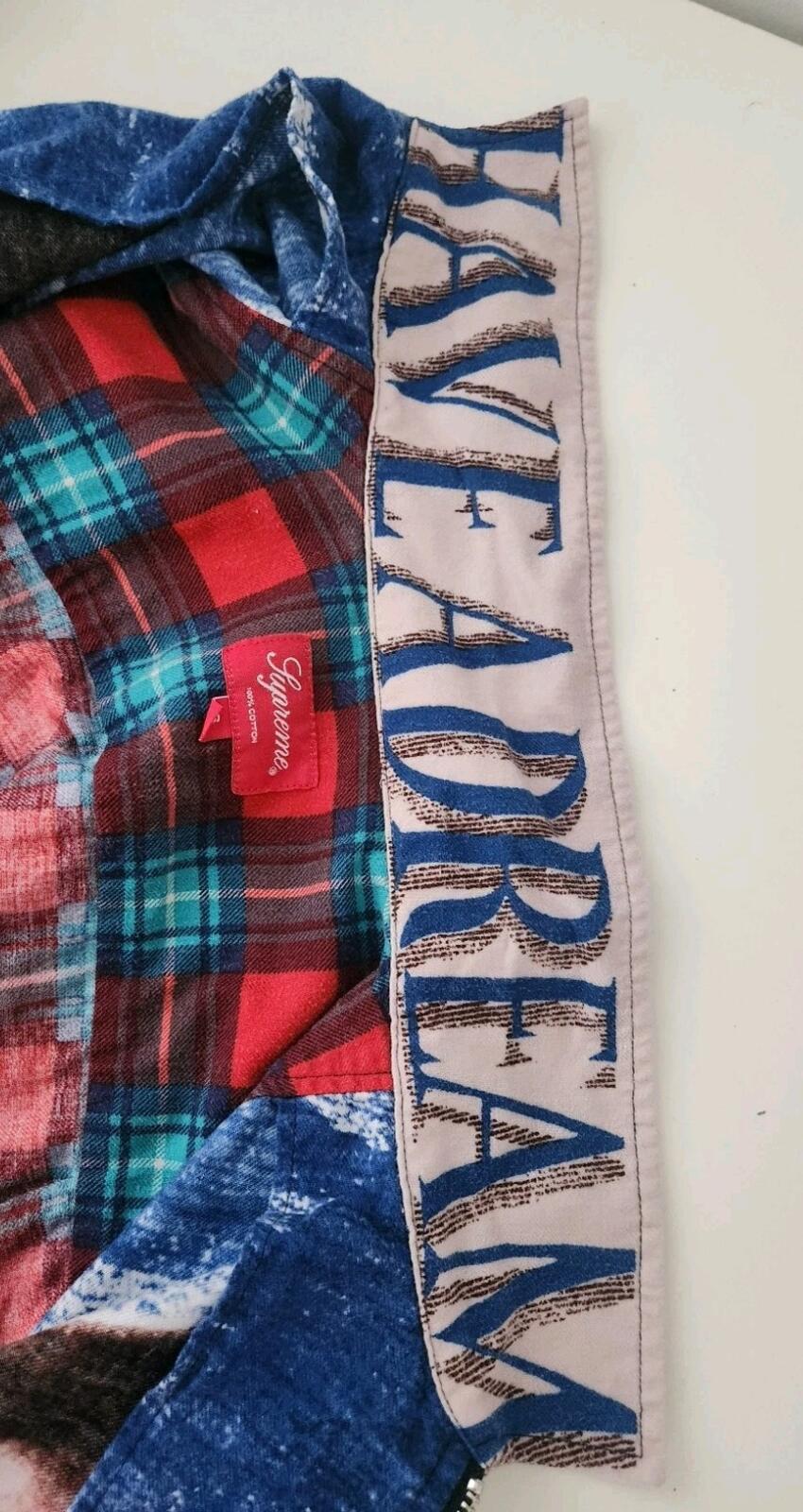 SS18 Supreme Camisa de Franela con Cremallera MLK Talla S Pequeña con Cremallera Martin Luther King Dream