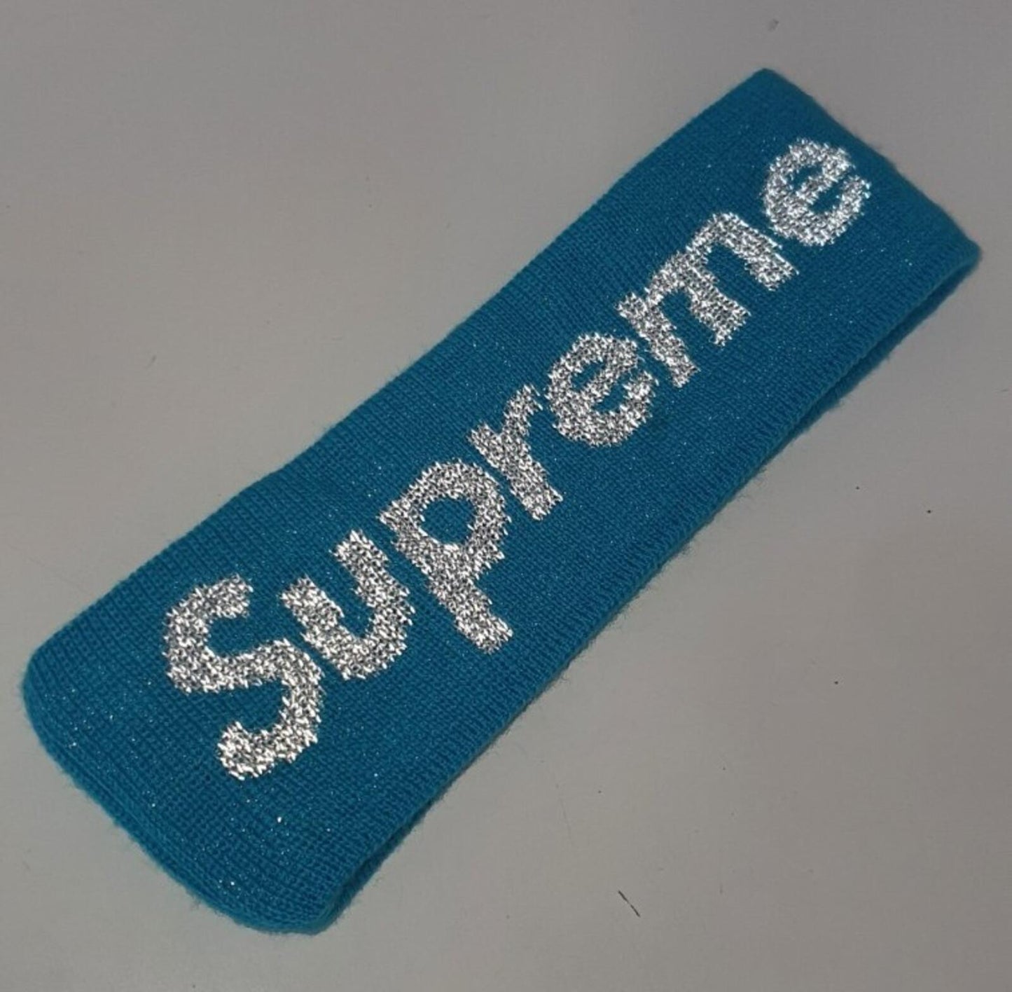 FW17 Supreme New Era Reflective Logo Headband Teal Accessory