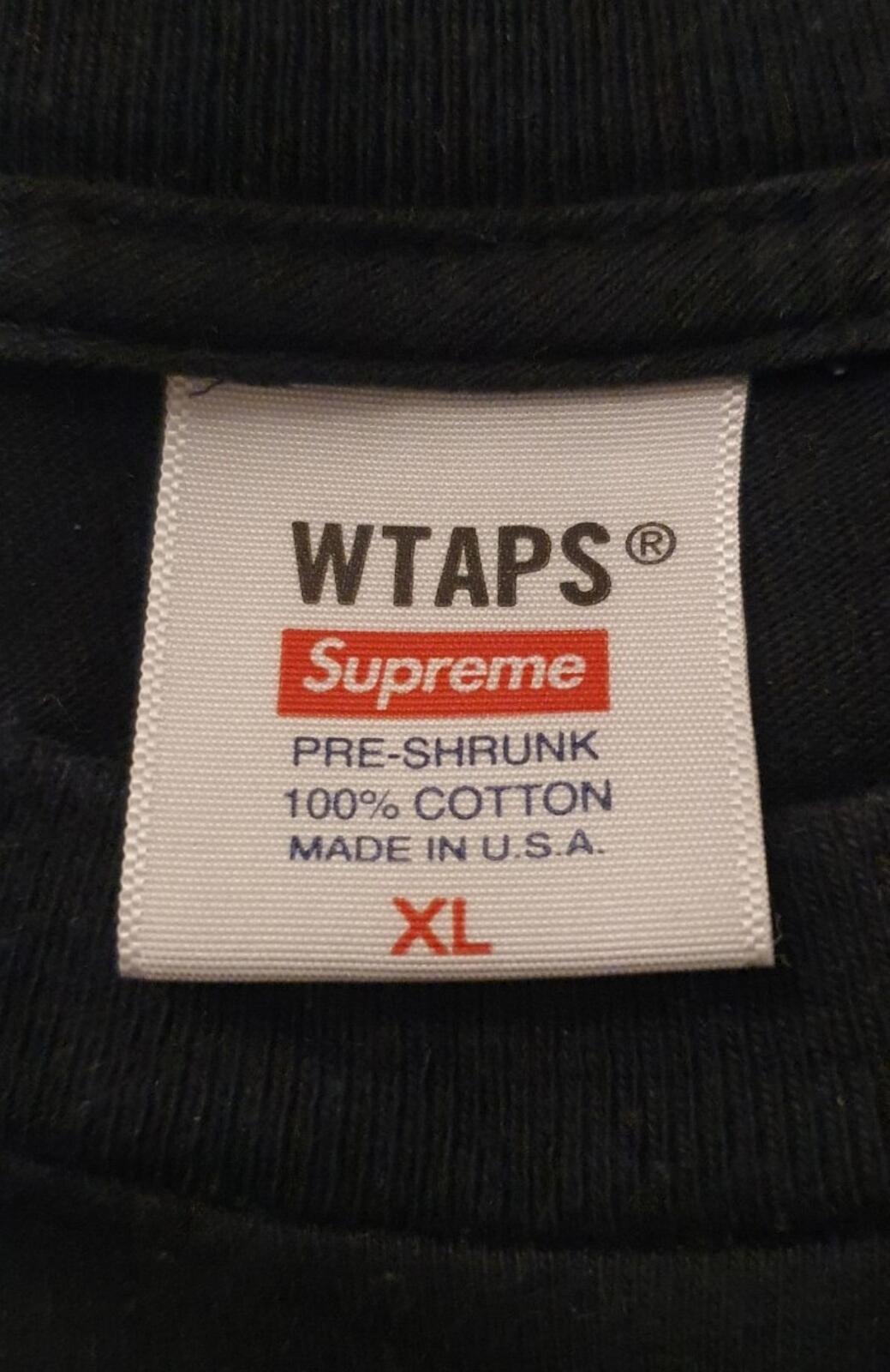 FW21 Supreme x WTAPS SIC'EM! Tee size XL black T-shirt small box logo