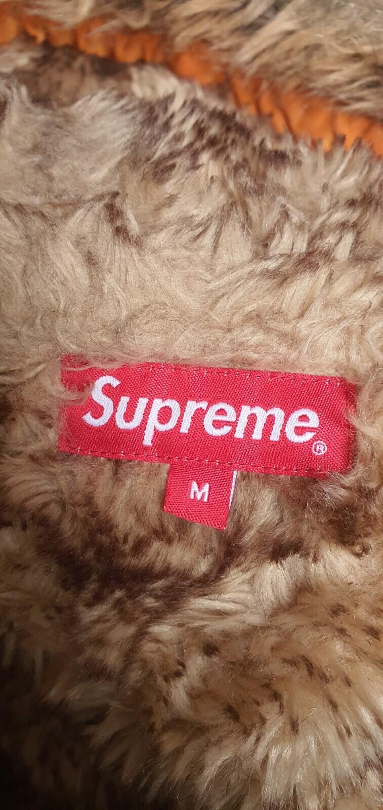 FW15 Supreme Quilted Flight Satin Parka Orange Jacke M Medium Mantel Selten