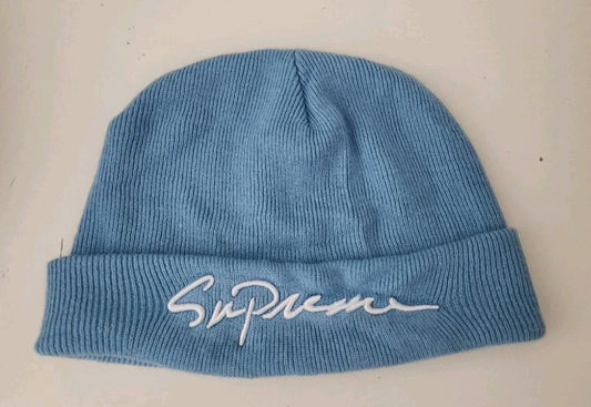Gorro FW18 Supreme Classic Script Beanie azul claro