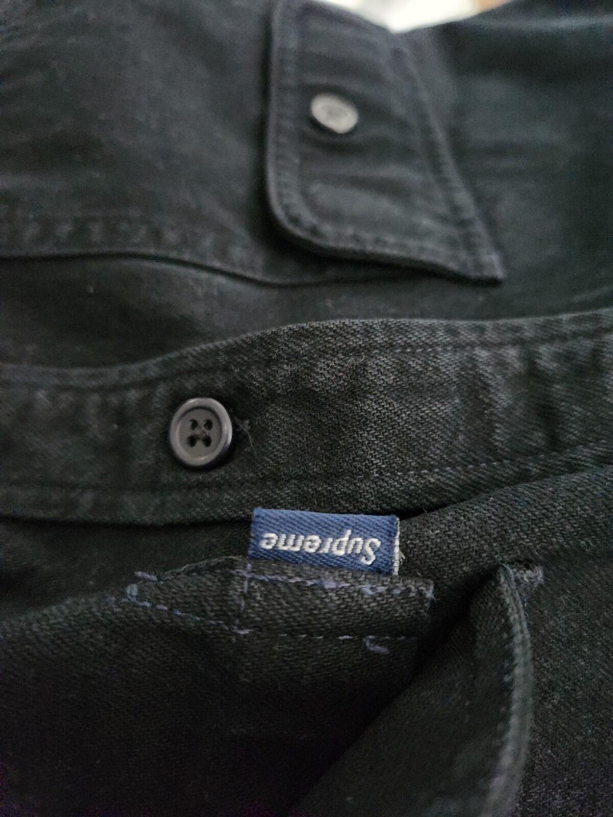 FW12 Supreme Hooded Denim Shirt Black Size M