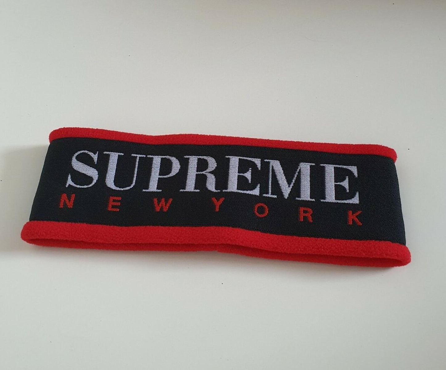 FW16 Supreme New York Fleece Red Headband Accessory