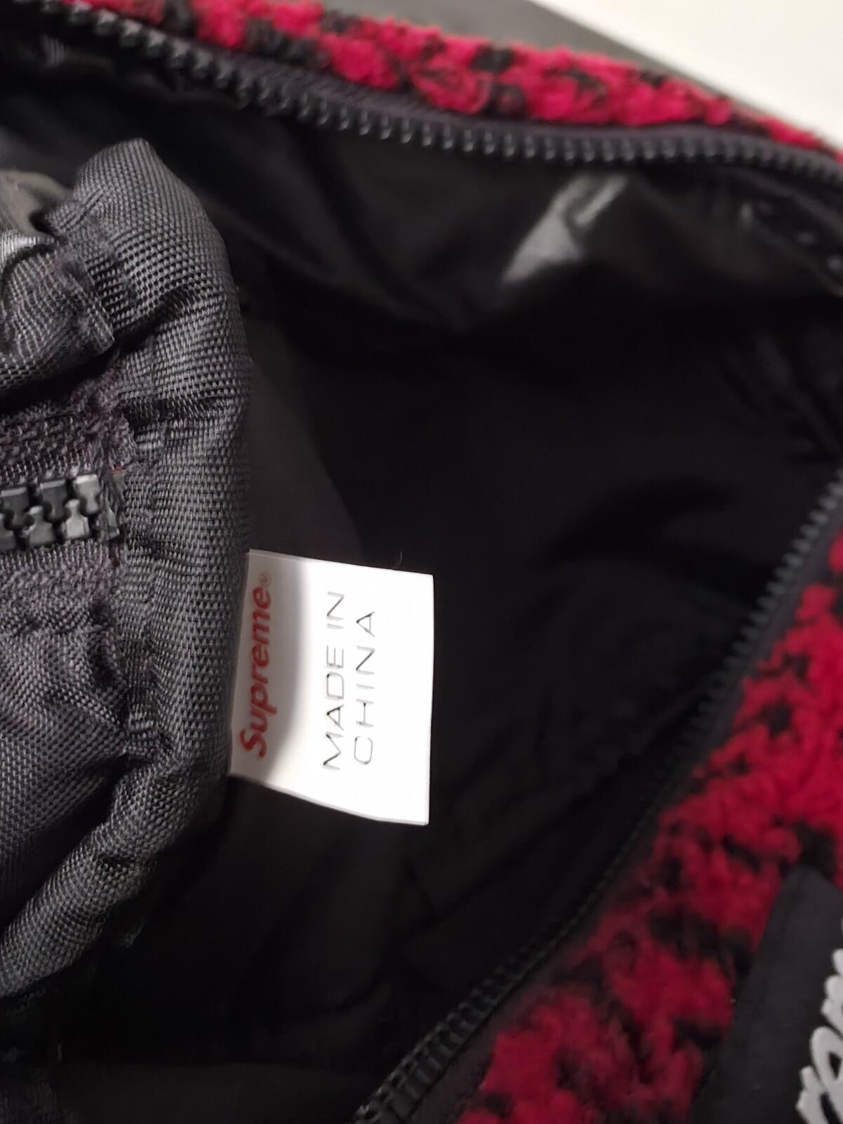 FW17 Supreme Leopard Fleece Waist Bag Red