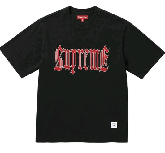 SS24 Supreme Old English S/S Top Schwarz T-Shirt Größe M