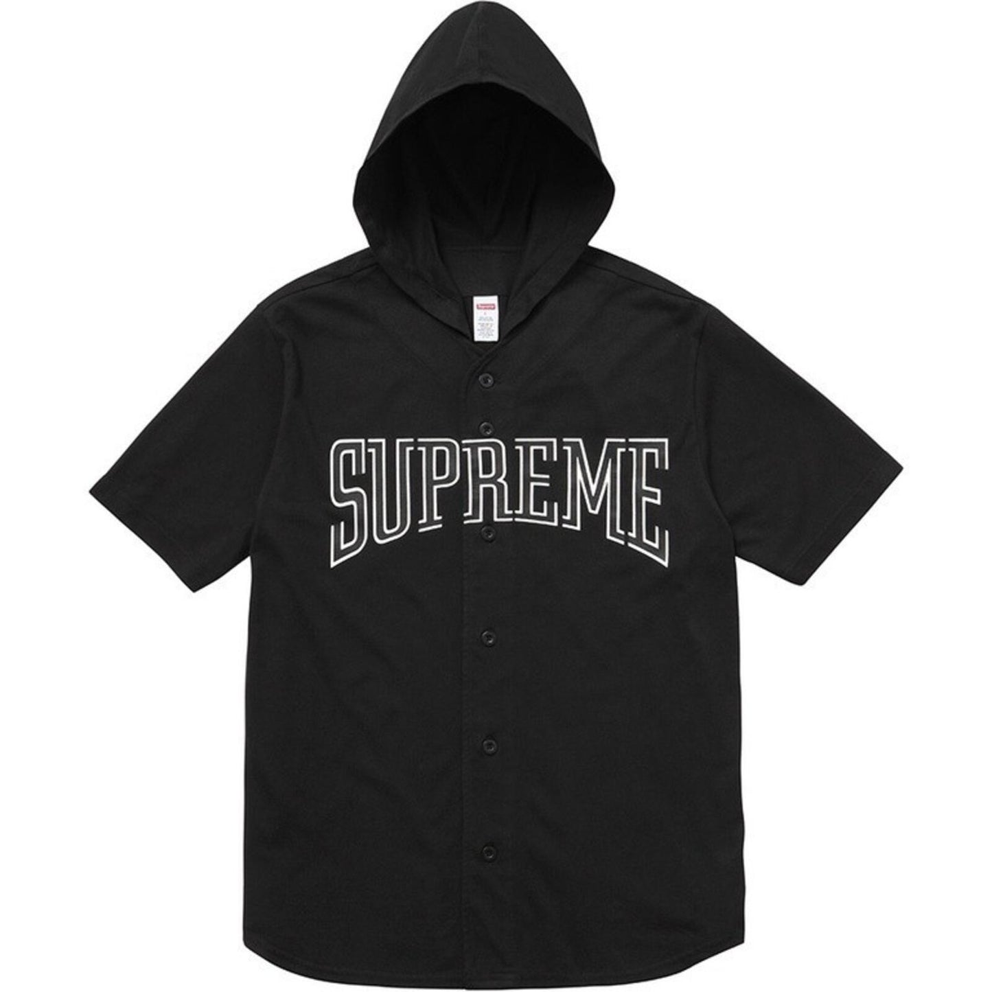 SS16 Supreme Hooded Baseball Top Black Size XL