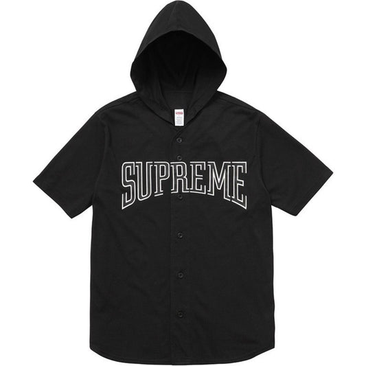 SS16 Supreme Hooded Baseball Top Black Size XL