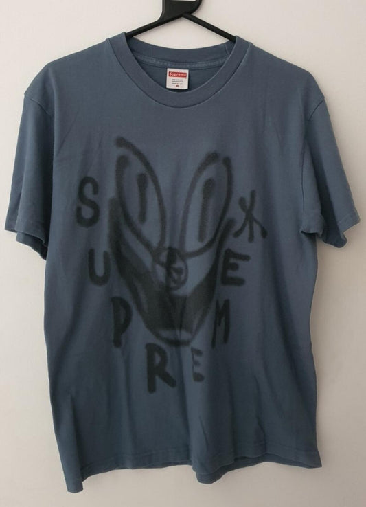 FW18 Supreme Smile Tee talla M mediana Pizarra Camiseta azul