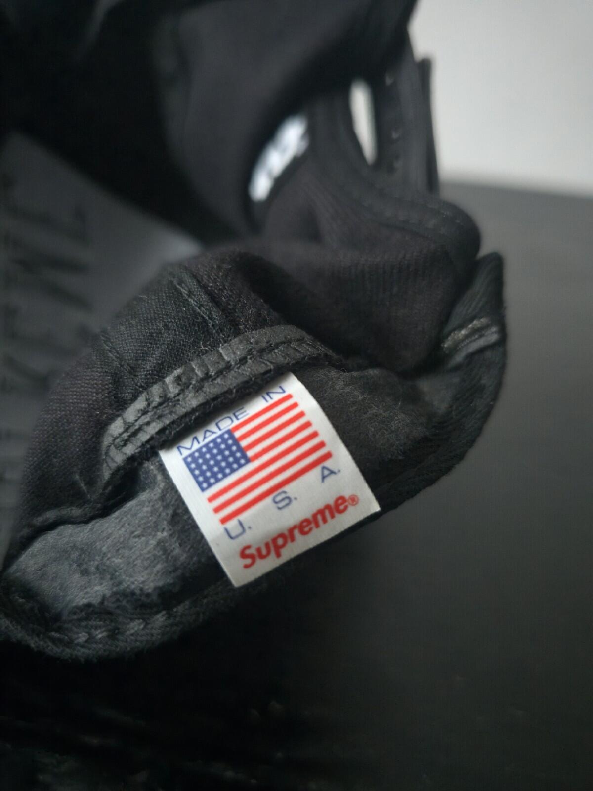 Gorra de 5 paneles Supreme x Champion FW14 con logotipo bordado, color negro