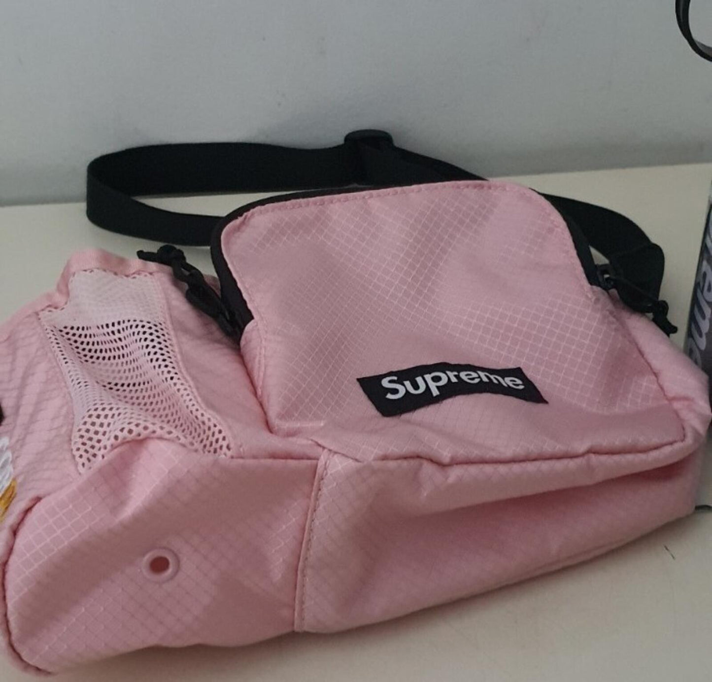SS22 Supreme side bag pink Shoulder Cordura Water resistant Nalgene bottle 500ml