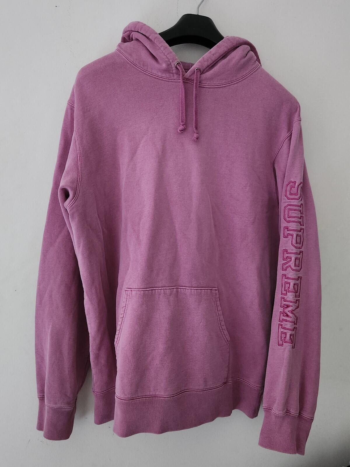 SS19 Supreme Overdyed Hooded Sweatshirt size L Large Magenta hoodie Pink