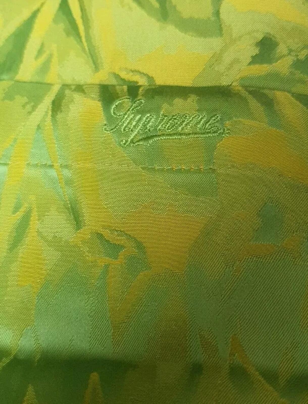 FW22 Supreme Iridescent Shirt Blue M Medium Button Up Long Sleeve Green Rayon